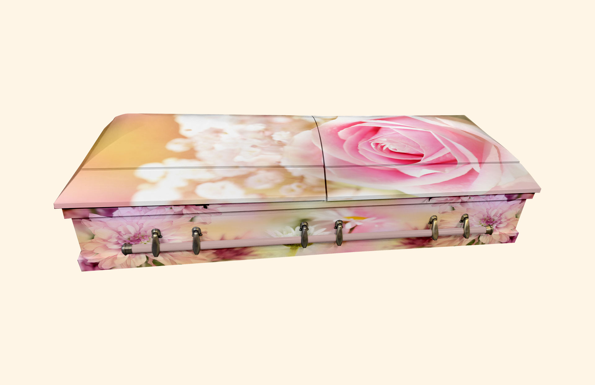 Alaska Pink Rose American Wood casket